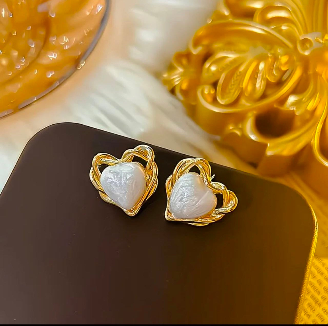 Elegant Pearl & Gold Crystal Earring Set – 6 Pairs Luxury Collection