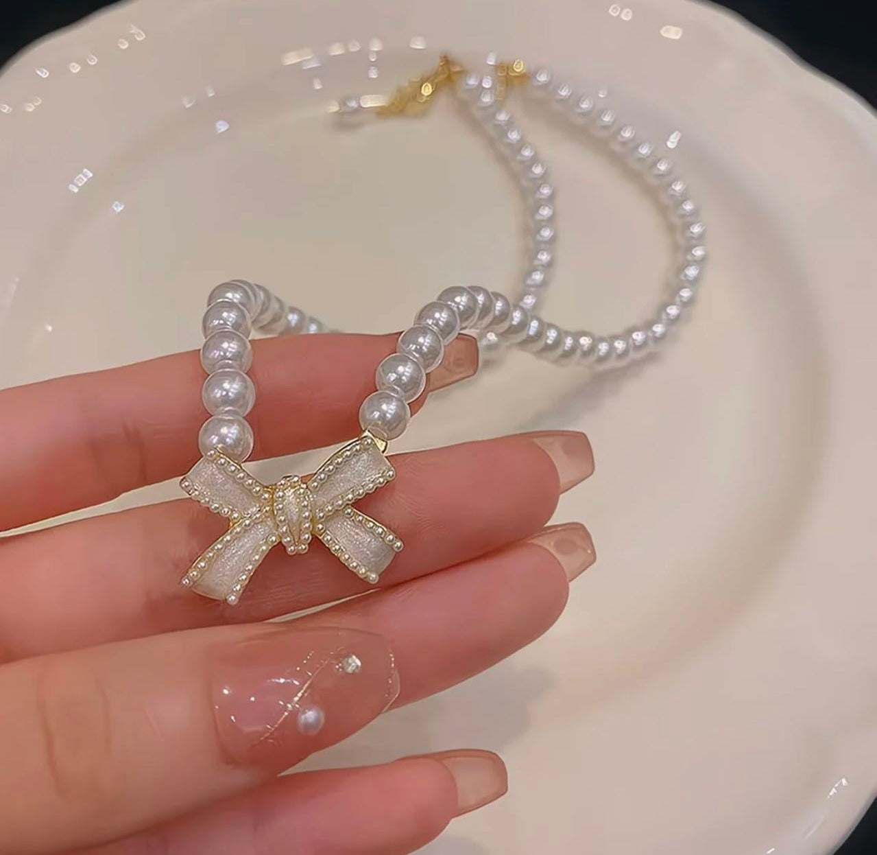 Pearl Bow Grace Set