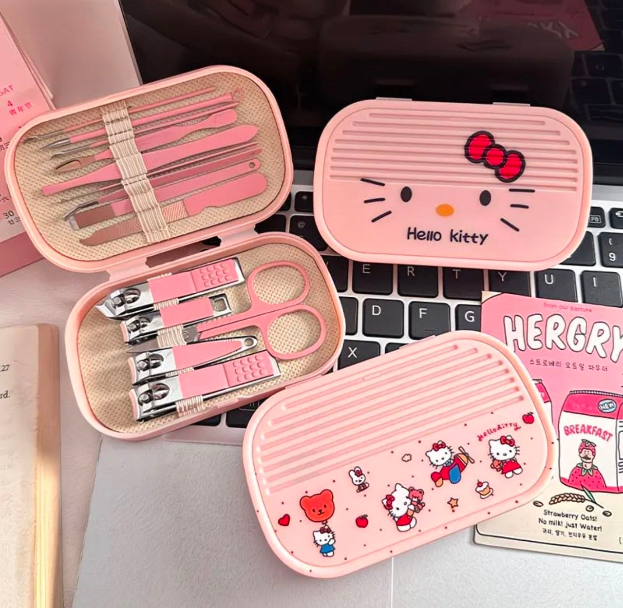 Stainless Steel Nail Foot Care Kit - Unscented Scissors with Plastic Storage Box - for Home Travel with Pusher | Modern Nail Art Kit | Durable Nail Art Accessories for Four Seasons, Manicure Tools, Pedicure Essentials, Classic Design, Rustresistant 14 Pcs