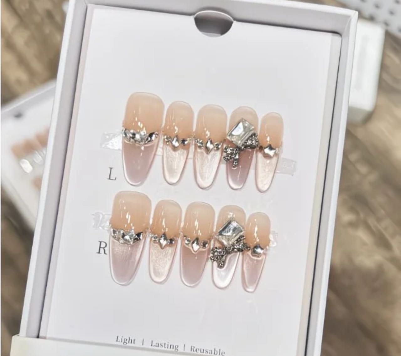 Diamond Nude Elegance Nails