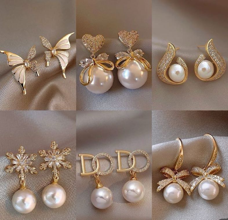 Golden Pearl Elegance Earring