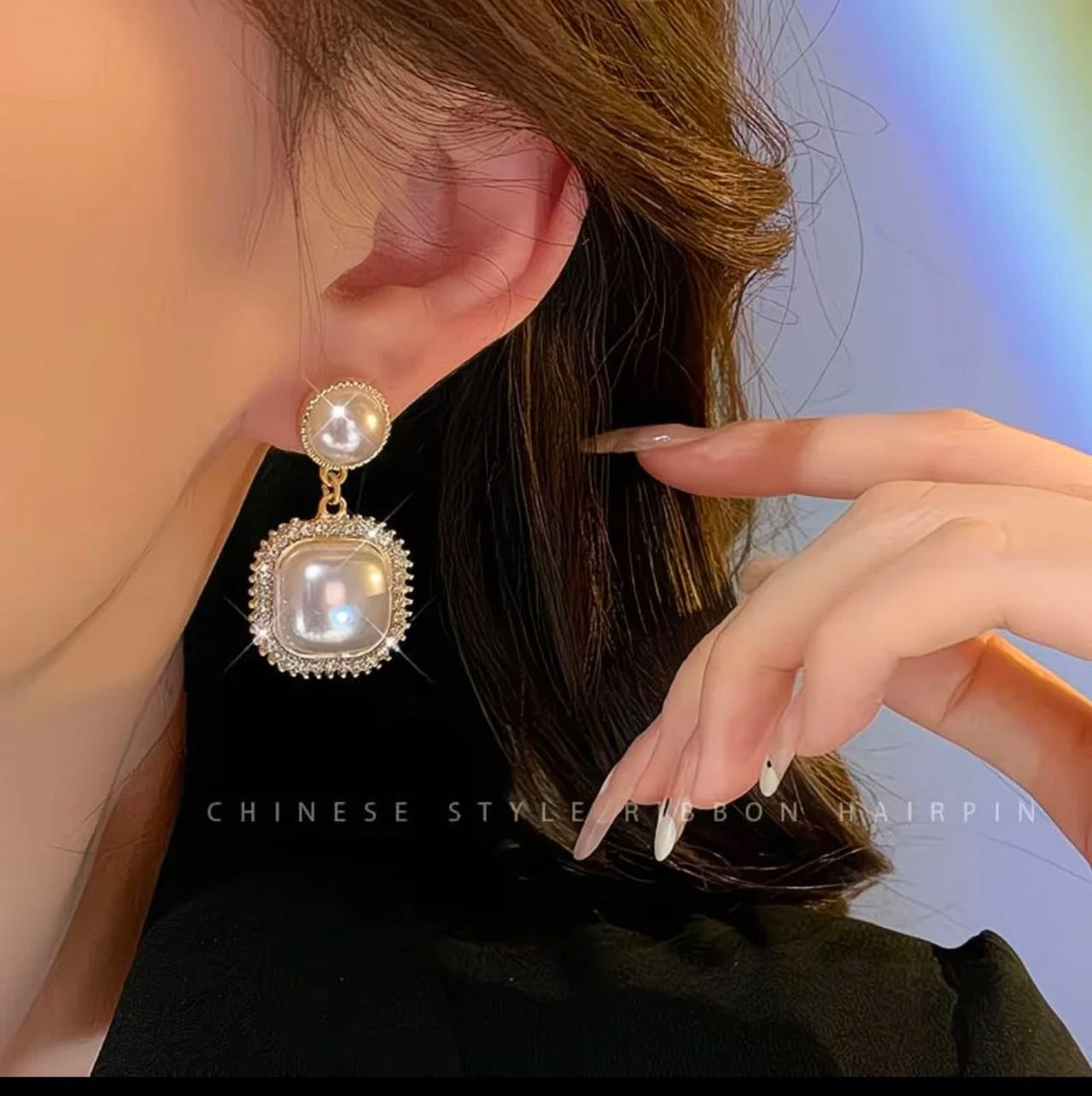 Elegant Pearl & Gold Crystal Earring Set – 6 Pairs Luxury Collection