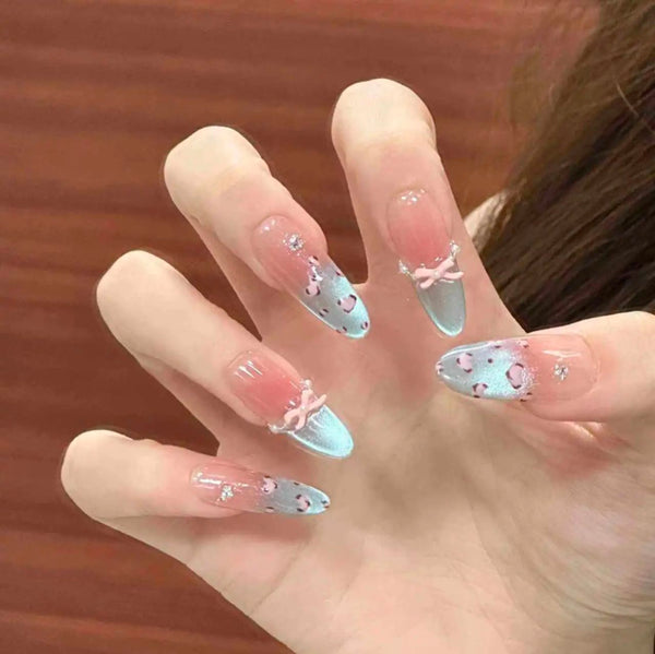 Blue Bow Dream Nails
