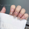 Pearl Luxe 3D Gold Fish-Tail Press-On Nails