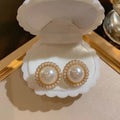 Pearl Halo Stud Earrings