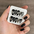 Midnight Chrome Rhinestone Press-On Nails