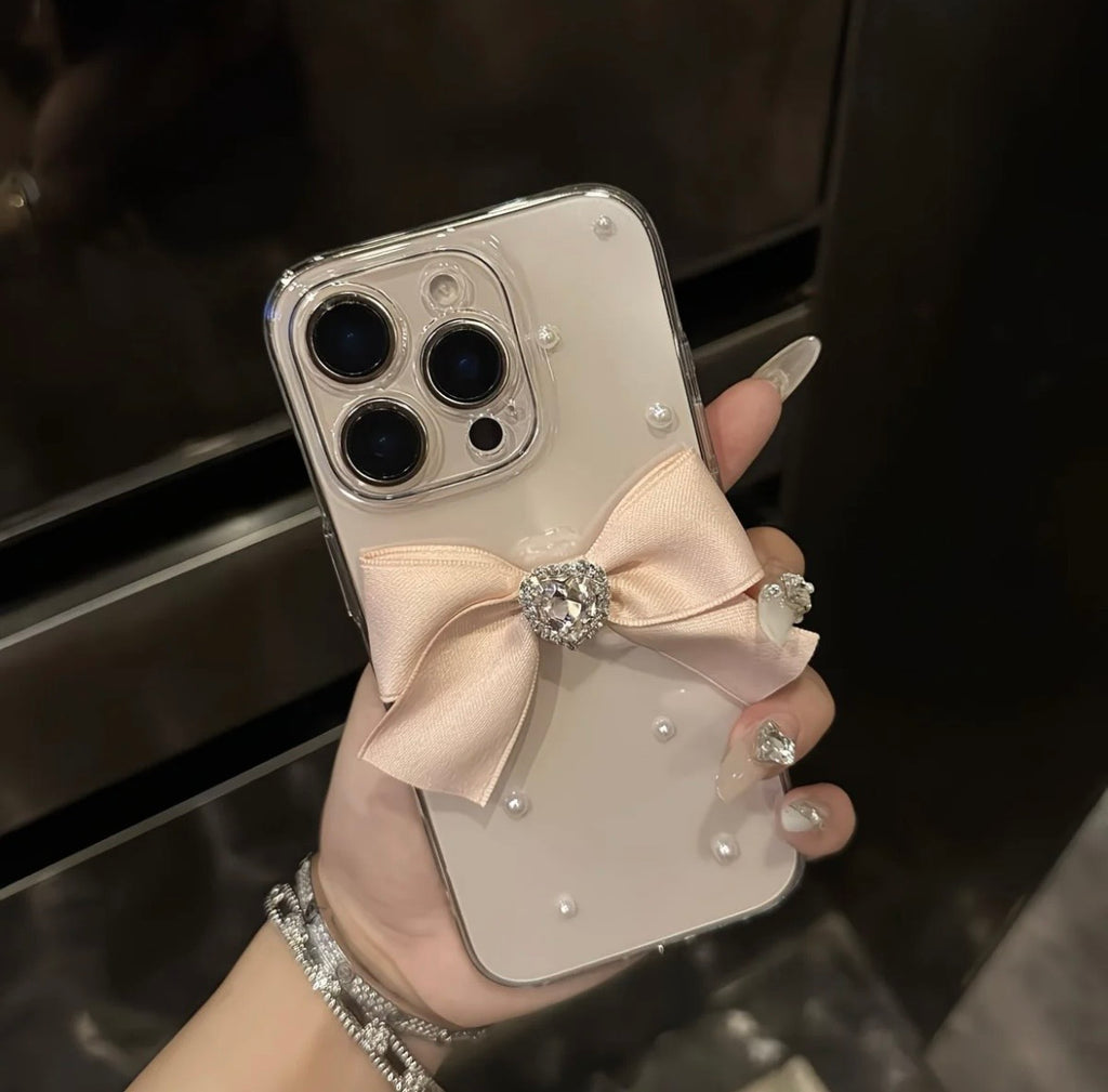 Elegant Ribbon Pearl iPhone Case