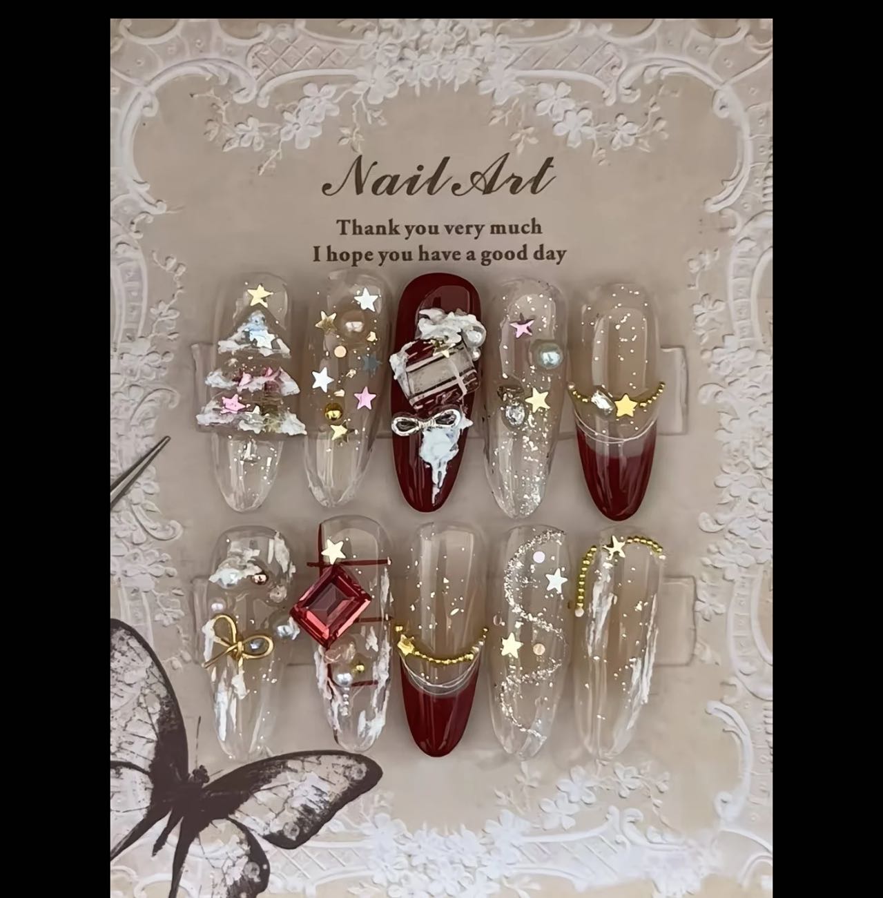 Holiday Sparkle Glam Nails