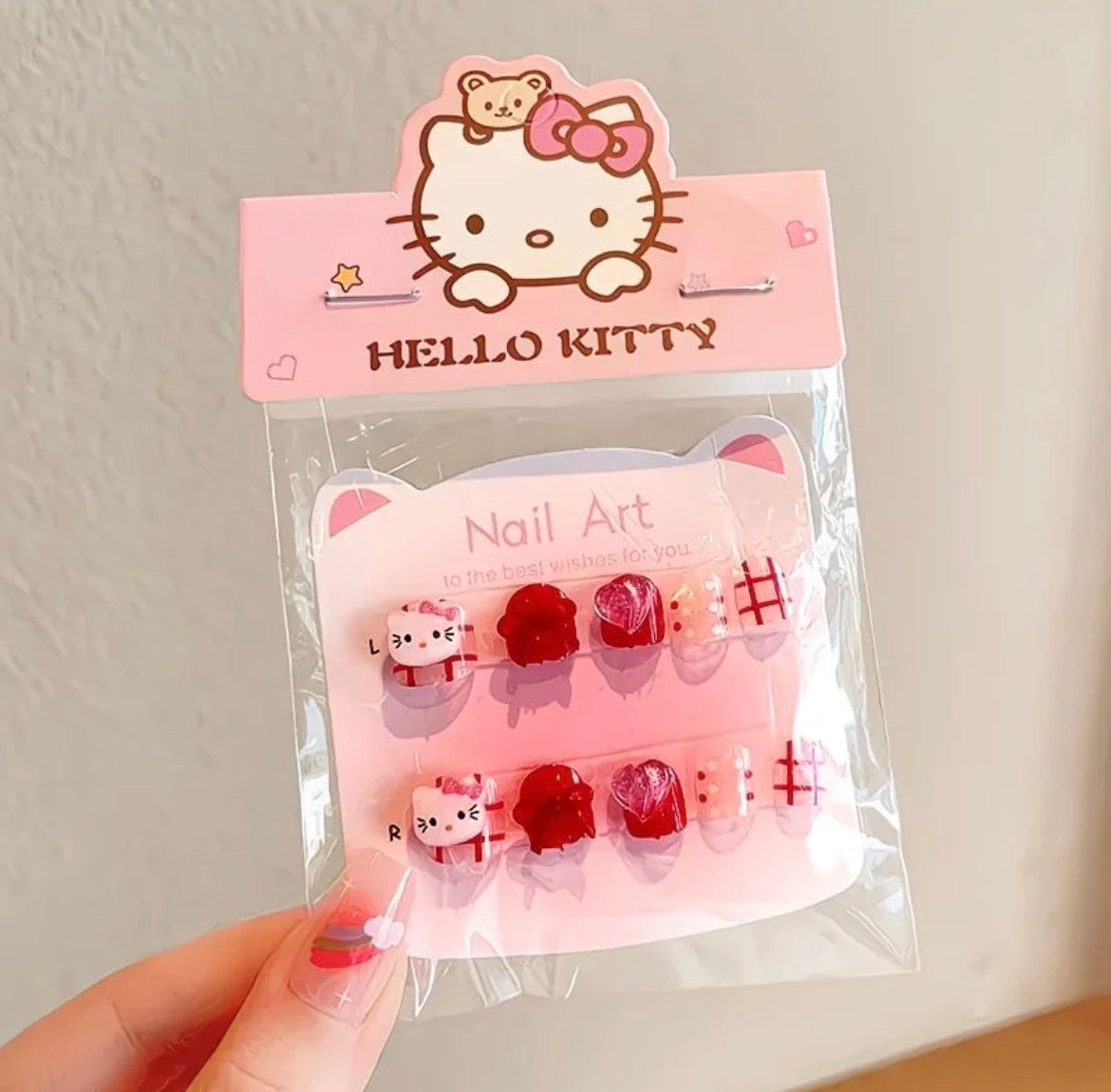 Hello Kitty Red Bow Kids Nail Art Set
