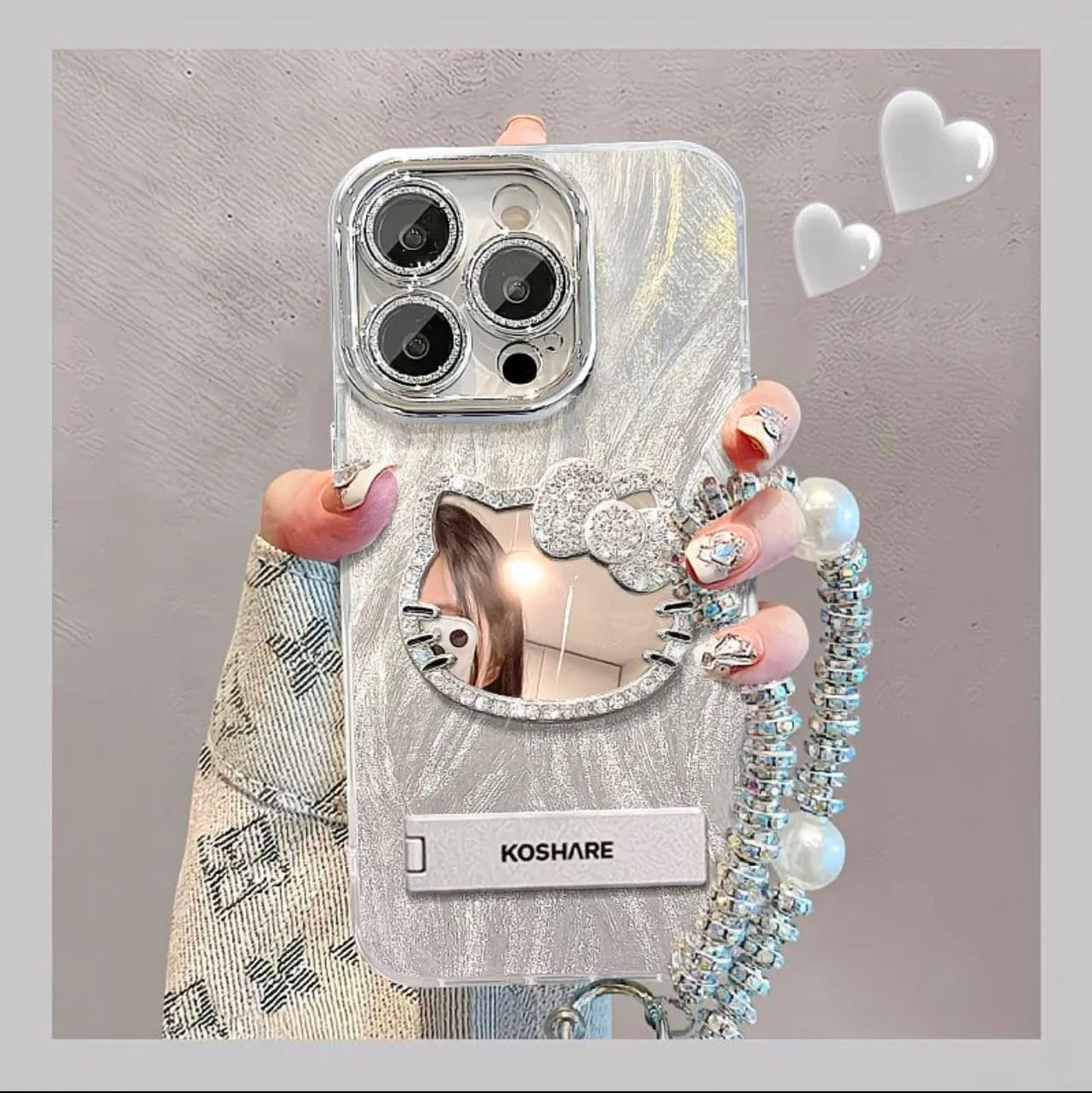 Koshare Crystal Kitty Mirror Case