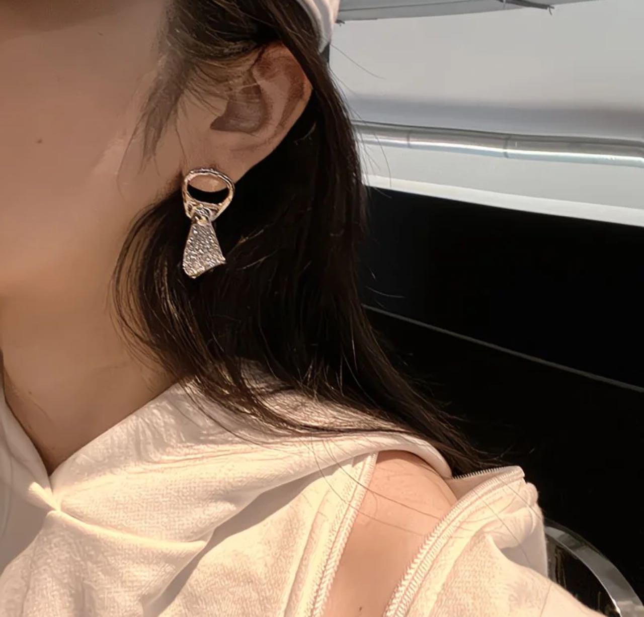 Silver Spark Loop Earrings