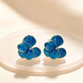 Elegant Enamel Flower Statement Earrings