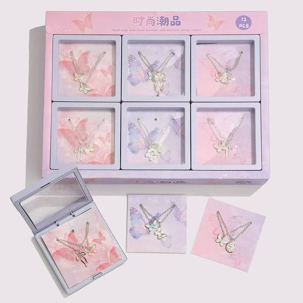 Butterfly Charm Layered Necklace Gift Set
