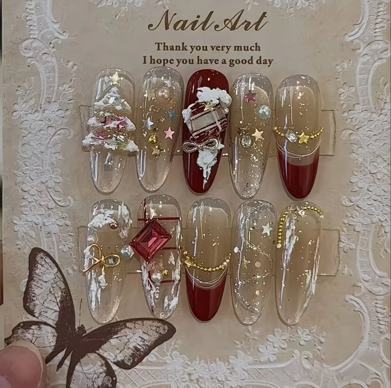 Holiday Sparkle Glam Nails