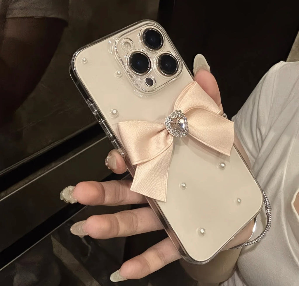 Elegant Ribbon Pearl iPhone Case
