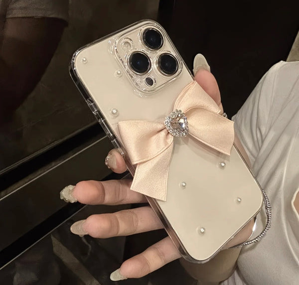 Elegant Ribbon Pearl iPhone Case