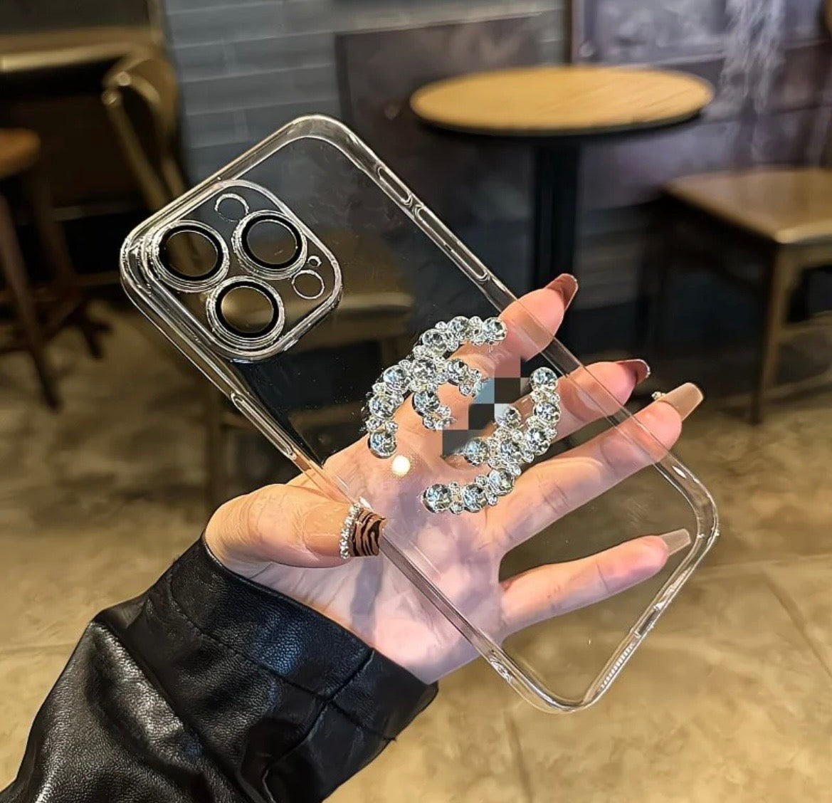 Luxury Crystal Double C Clear Case
