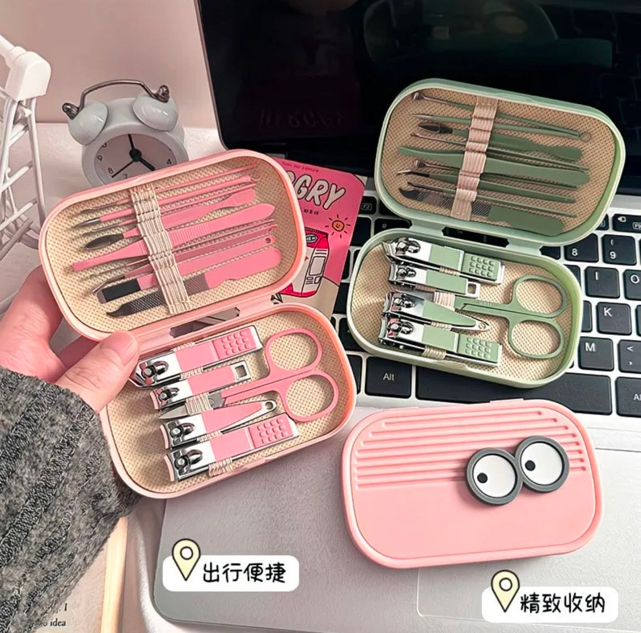 Stainless Steel Nail Foot Care Kit - Unscented Scissors with Plastic Storage Box - for Home Travel with Pusher | Modern Nail Art Kit | Durable Nail Art Accessories for Four Seasons, Manicure Tools, Pedicure Essentials, Classic Design, Rustresistant 14 Pcs