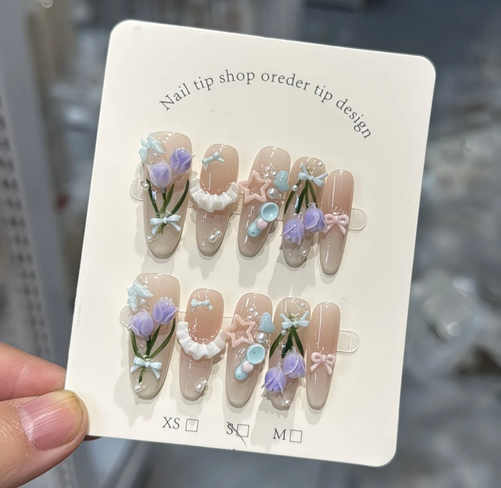 Pastel Floral 3D Dream Nails