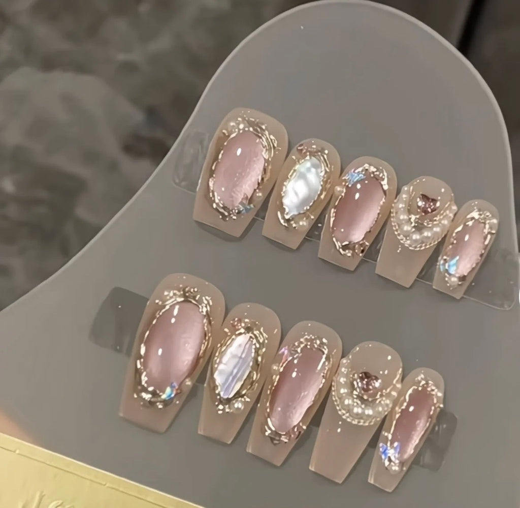 Rose Quartz Elegance Nails