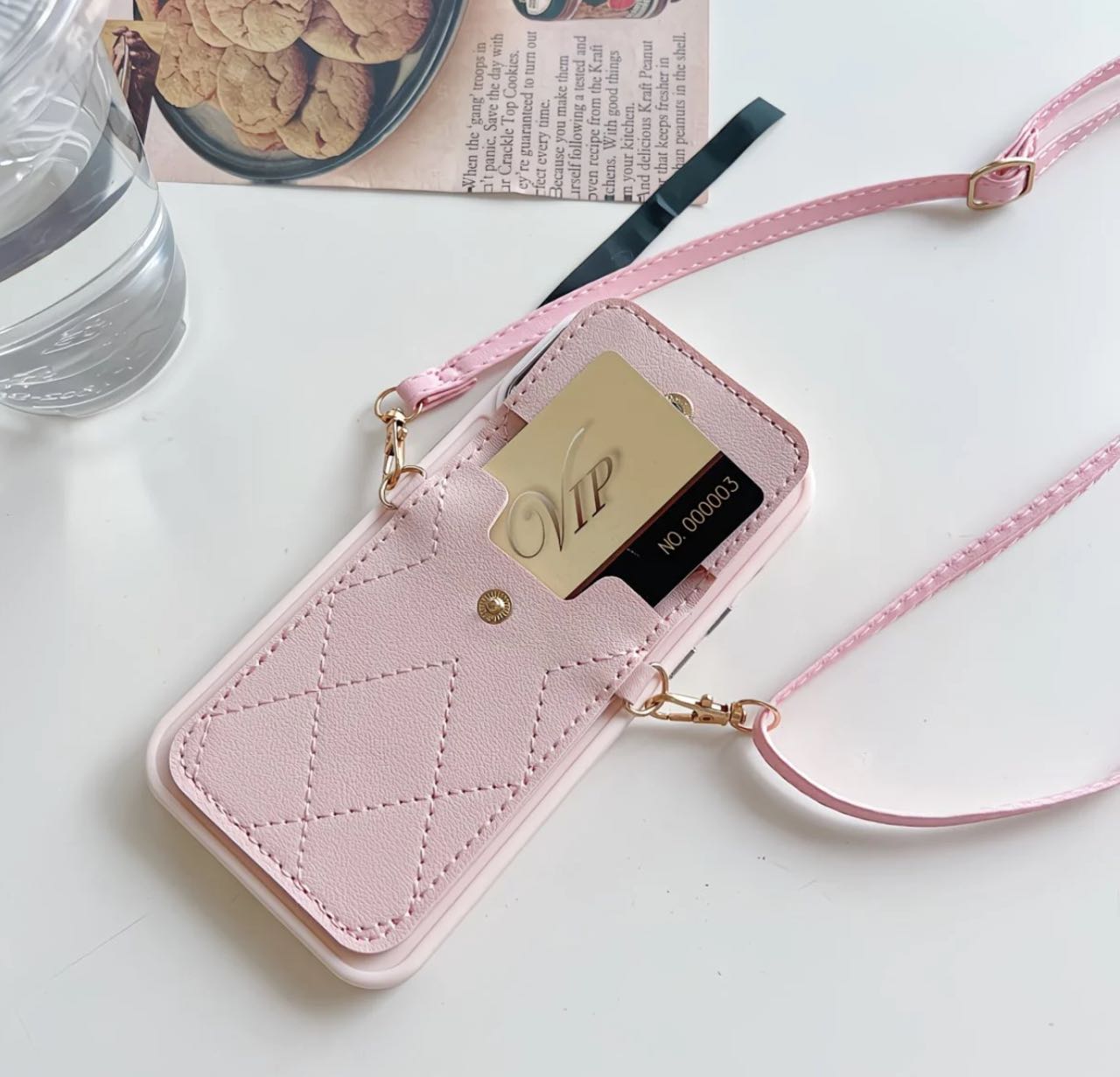 Elegant Quilted Crossbody Wallet Case