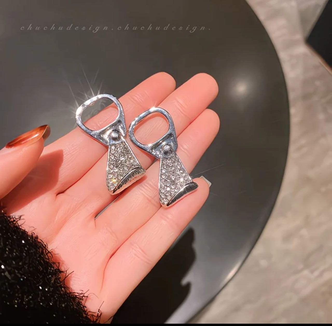 Silver Spark Loop Earrings