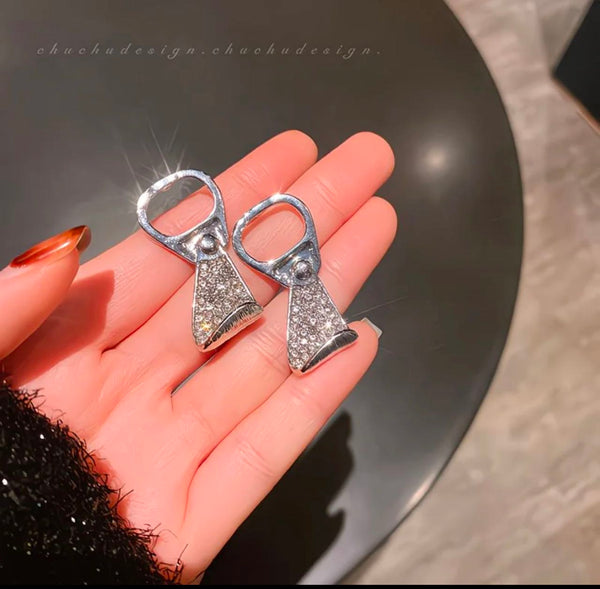 Silver Spark Loop Earrings