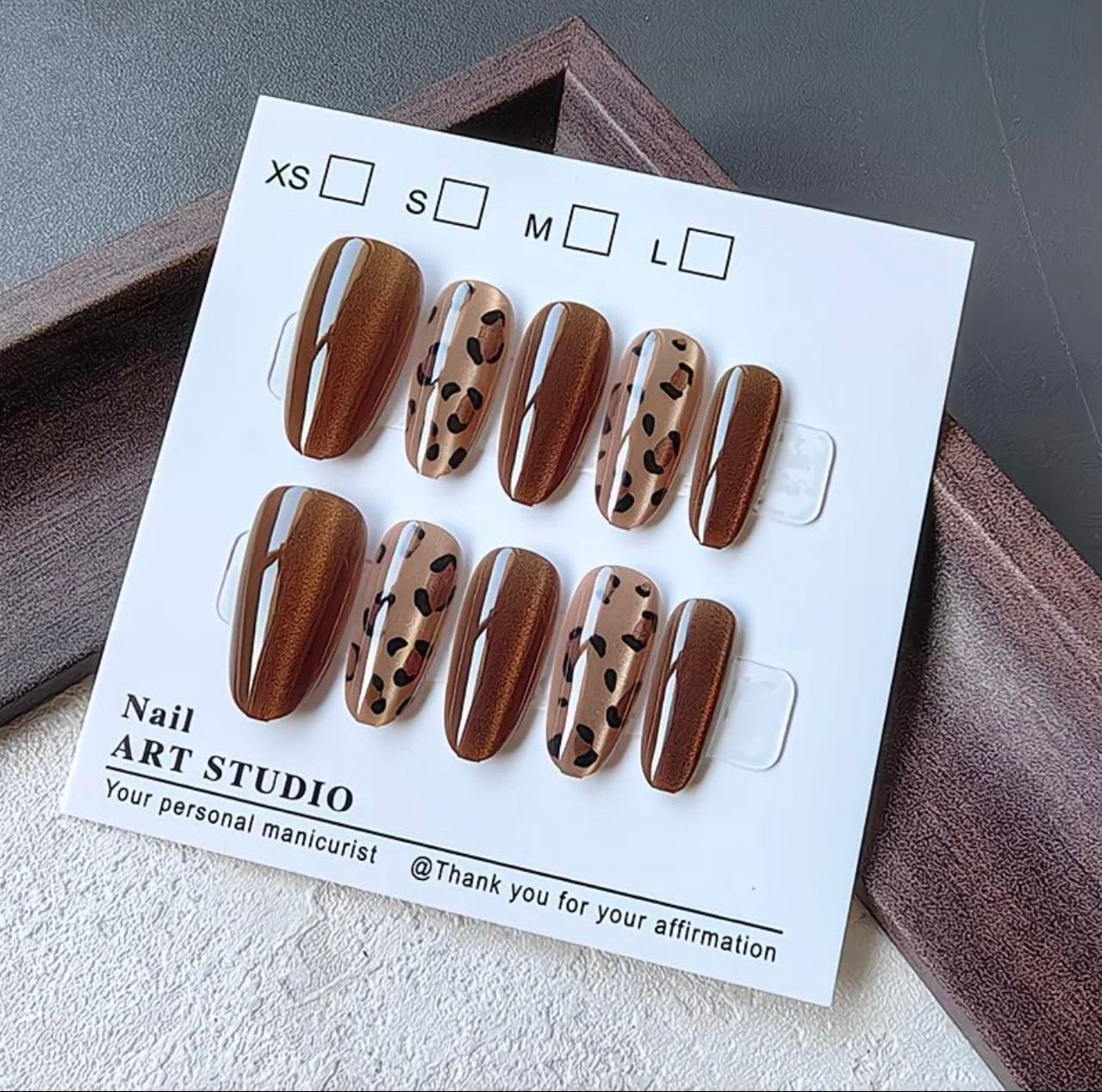 Mocha Leopard Chic Nails