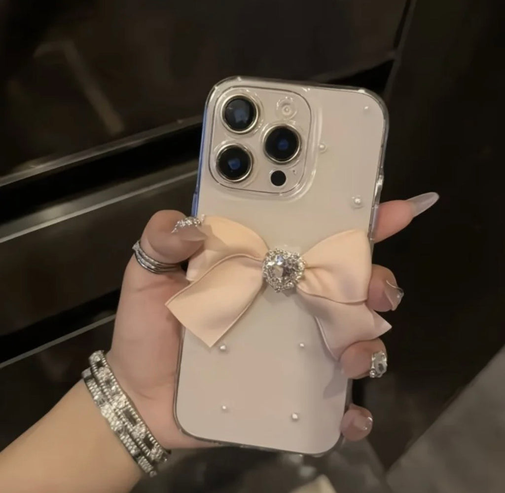 Elegant Ribbon Pearl iPhone Case