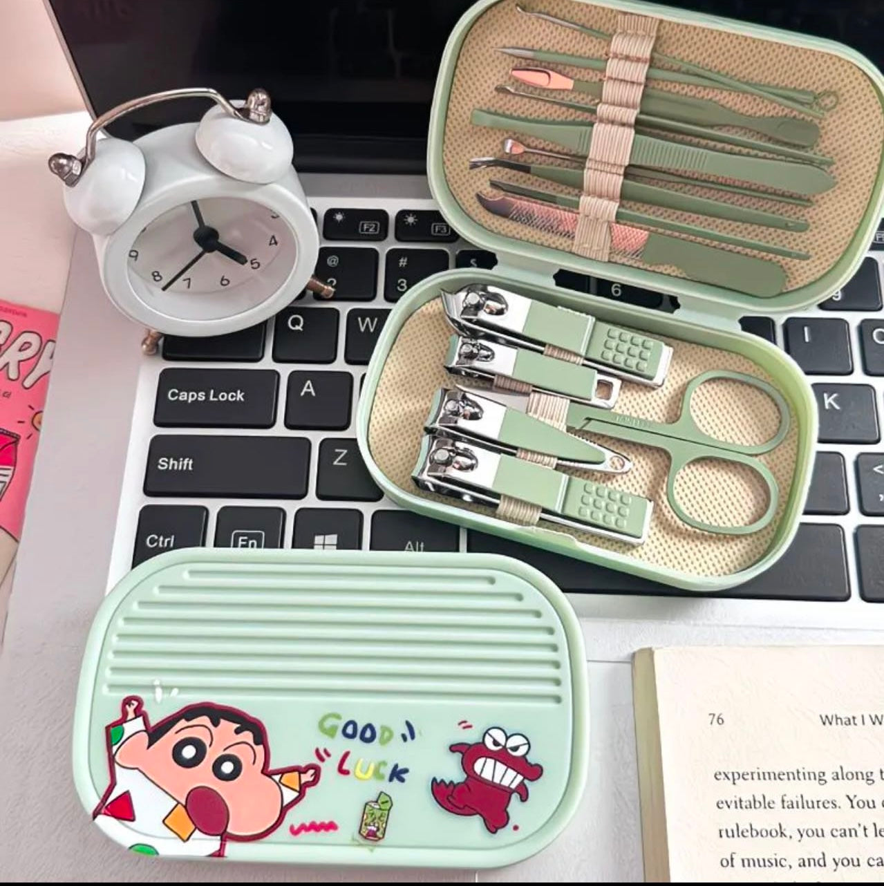 Stainless Steel Nail Foot Care Kit - Unscented Scissors with Plastic Storage Box - for Home Travel with Pusher | Modern Nail Art Kit | Durable Nail Art Accessories for Four Seasons, Manicure Tools, Pedicure Essentials, Classic Design, Rustresistant 14 Pcs
