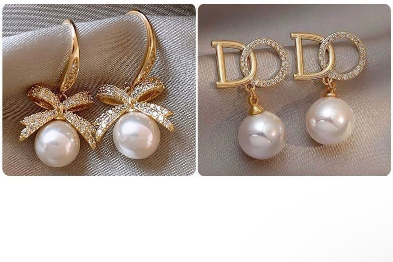 Golden Pearl Elegance Earring